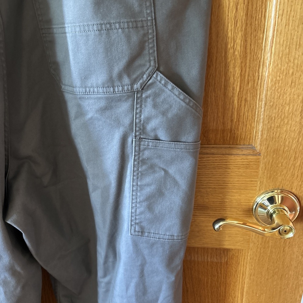 DULUTH TRADING 40 Grit Overalls Women XXL Gray Regular Flex Twill Bib Work - Picture 6 of 8